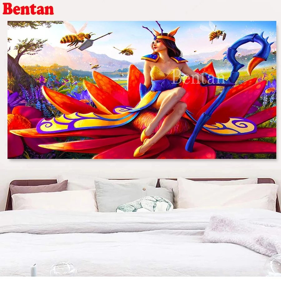 Картина из квадратных страз с изображением Египта королевы цветка пчелы 5d сделай