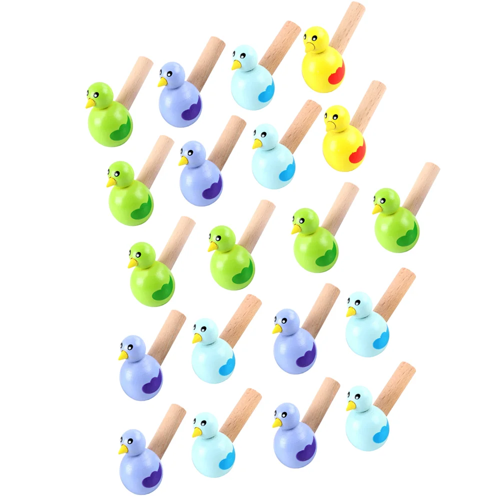 

20 Pcs Bird Call Whistle Wooden Animal Figurines Kids Small Toys Whistles Baby Children
