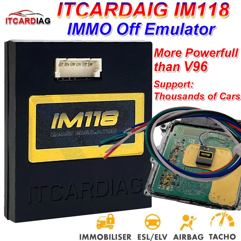 Новейший эмулятор ITCARDIAG IM118 IMMO Off (K-LINE/CANBUS CAR) V96 SQU OF68 OF80 OF96 датчик заполнения сидений автомобильный диагностический инструмент