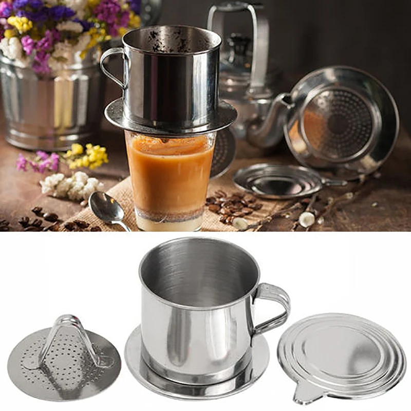 50/100ml Vietnam Style Coffee Filter Mug Cup Jug Stainless Steel Metal Coffee Drip Cup Filter Maker Strainer Kitchen Accessories