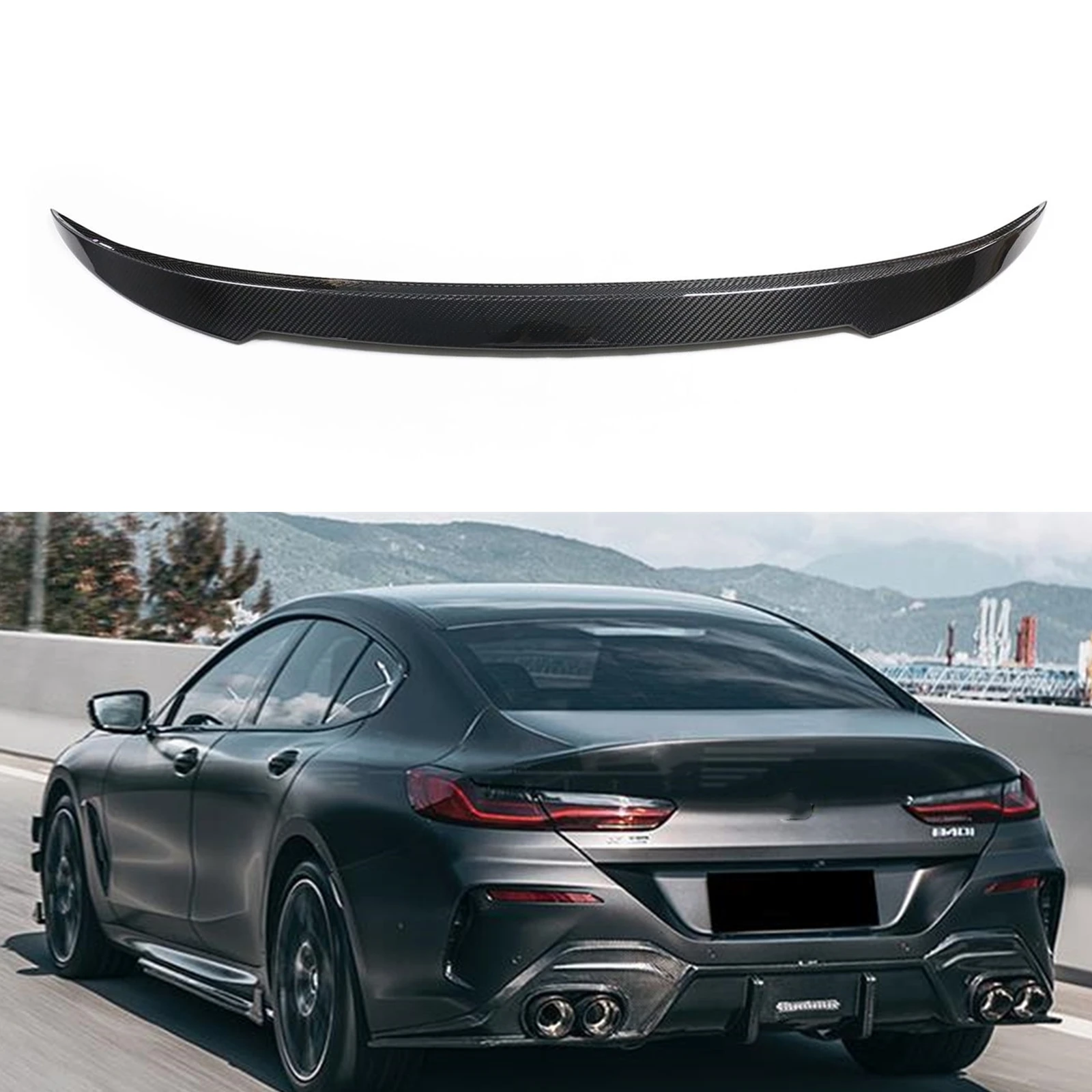 

Задний спойлер, крыло, крышка багажника, откидной сплиттер для BMW 8 серии G16 F93 M8 4 Двери Седан 2020-2022 CS Style