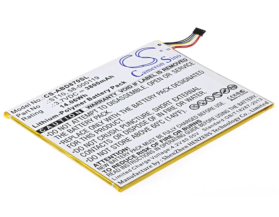 

3800mAh ST10 58-000119 ST10A 26S1008 Battery for AMAZON Kindle Fire HD 10 Kindle Fire HD 10.1 SR87CV B00VKIY9RG SR87MC