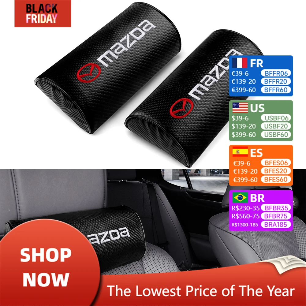 1/2 шт. подушка для подголовника автомобиля из углеродного волокна