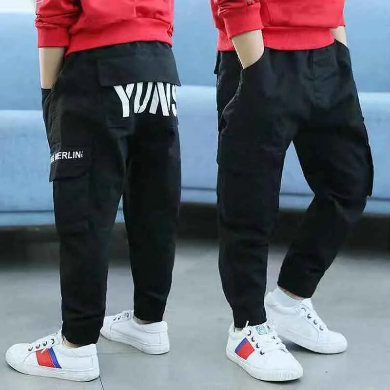 Kid Pants For Boys cargo Pant Letters  Autumn Kids Pants Casual Kids Clothes Winter Teenage Boys Clothing For 4 6 8 12 14 Years