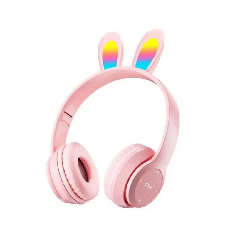 

New Cute Cat Ear Headphones Light Stereo Foldable Wireless Headsets With Mic For Children Kid Girl Gifts