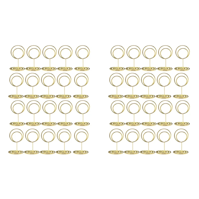 

40Pcs Mini Place держатель для карт s, 2-дюймовый Cute настольные подставки под номера, стильный Настольный фотографический стенд, (золото)