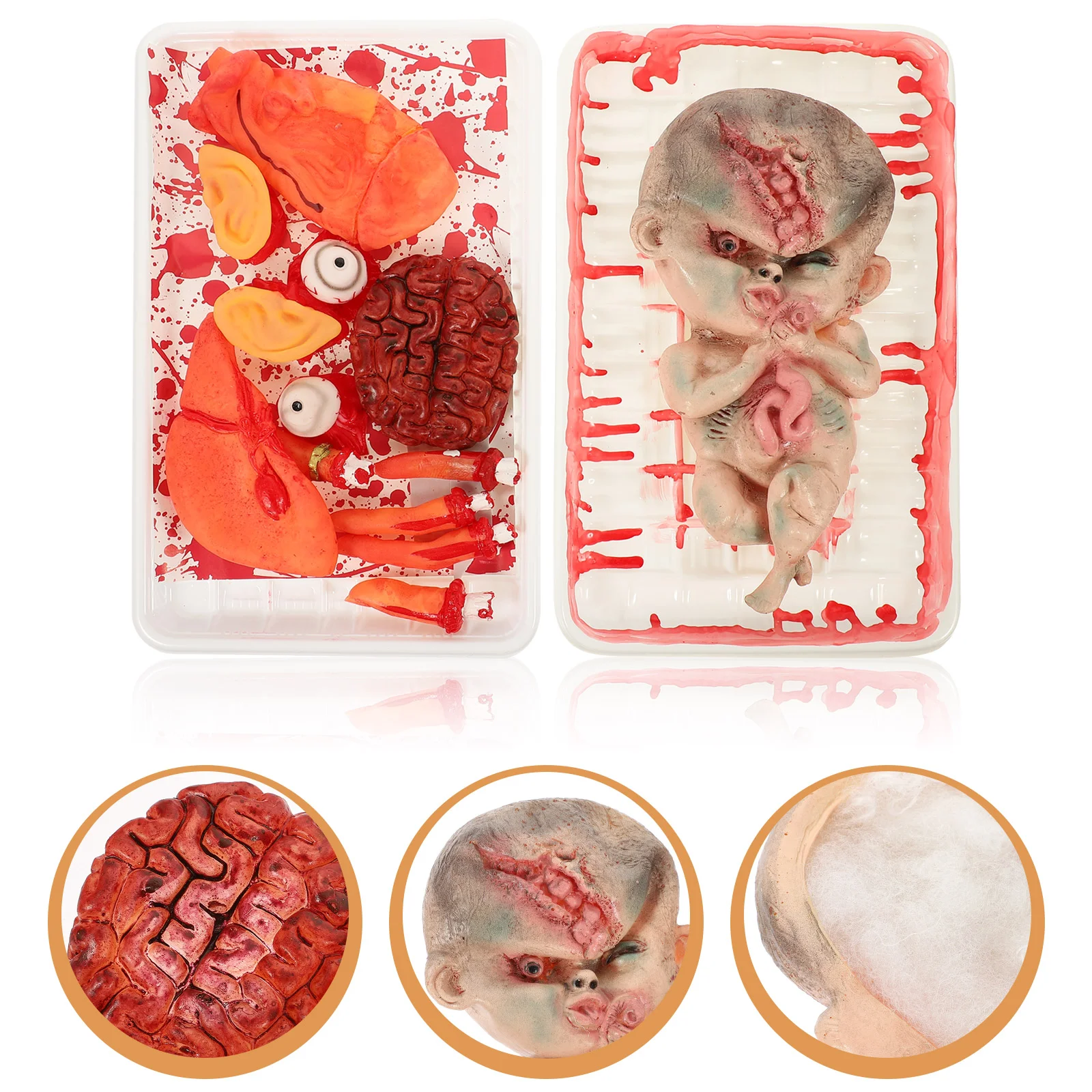 

Organbody Decor Scary Prop Model Parts Babybrain Fake Tricky Blood Hands Horror Prank Party Decorations Fingers Human Broken