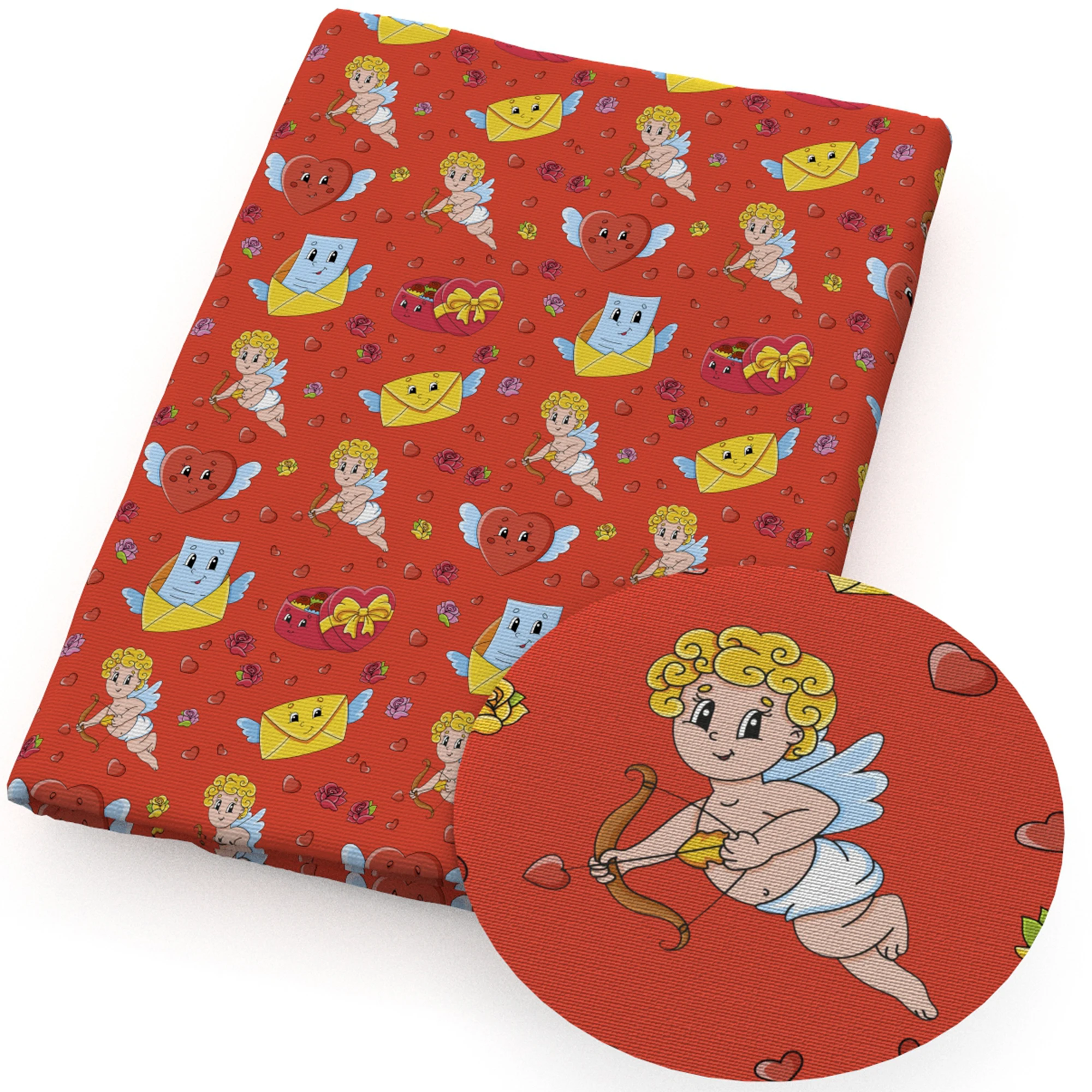 Хлопчатобумажная ткань в стиле Купидон 50x145 см