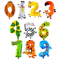 16inch animal number balloon happy animal birthday party decor kids favor safari jungle animal theme party baloon
