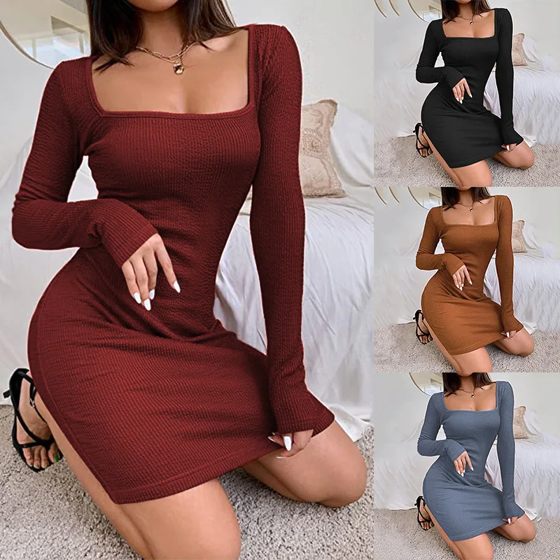 

Women's Sexy Bodycon Ruched Mini Club Dress Long Sleeve Basic Casual Dresses