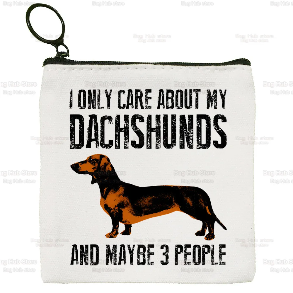 Anatomy Dachshund Dog I Do What I Want Cute Mini Coin Purse Canvas Student Wallet Coin Case Zipper Hand Female Key Case