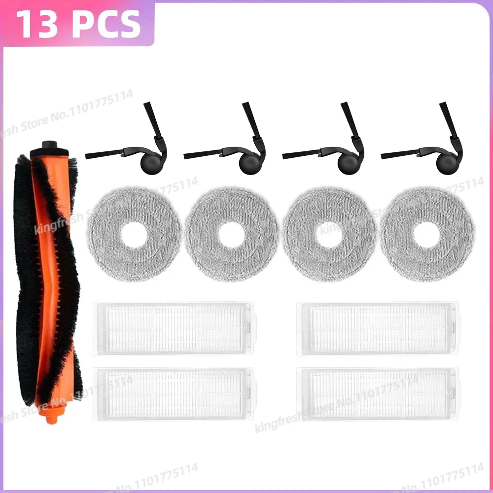 

Подходит для Xiaomi Robot Vacuum S40 Pro / OV71GL Запасные части: основная щётка, боковая щётка, салфетка для мытья, HEPA-фильтр, аксессуары