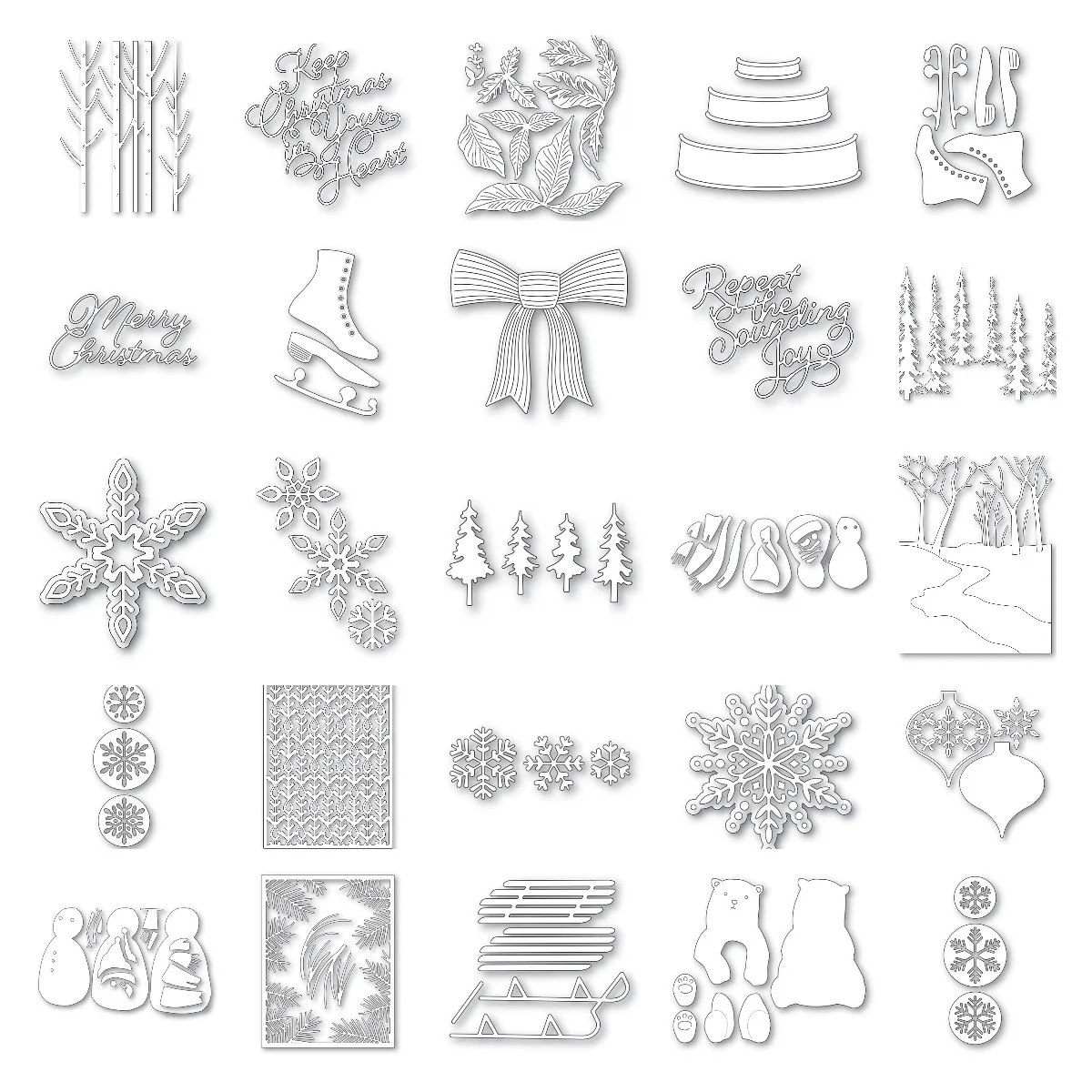 

Christmas Tree Snowflake Skates Metal Cutting Dies Hot Foil Stamps For Diy Scrapbooking Crafts Maker Photo Album Template 2022