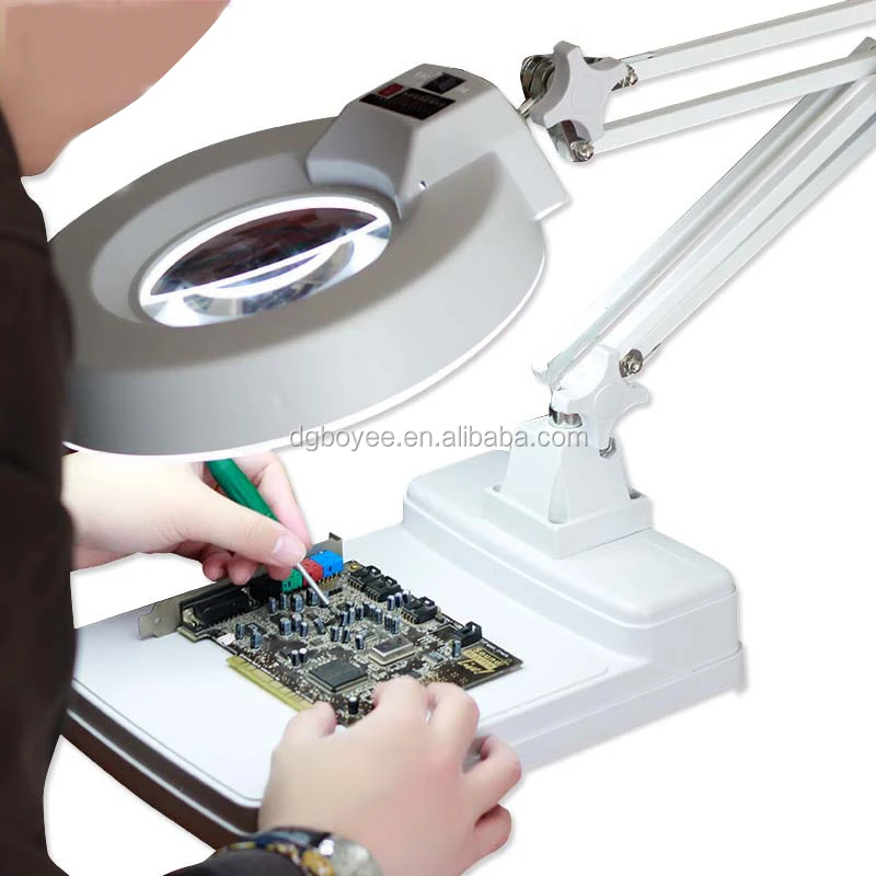 

Lightweight folding magnifier white glass desktop LED magnifier BY / LT-86C desktop magnification 20 times