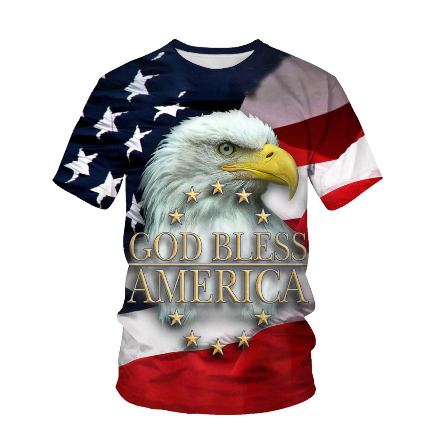

New Domineering Men Clothing 3D Eagle Printed T-shirt Animal Graphic T shirts Women Personality Tee Streetwear Short Sleeve Tops