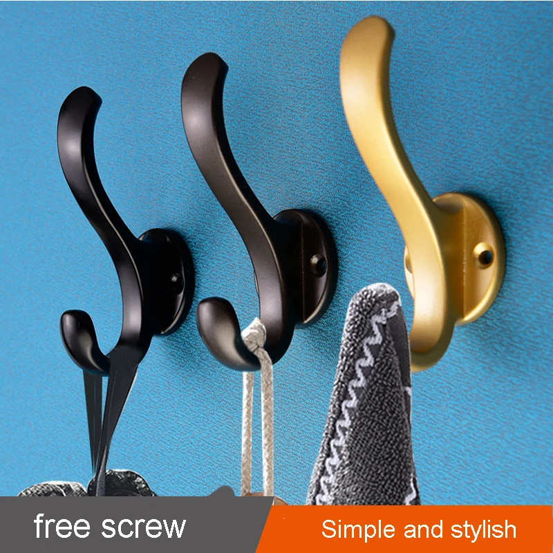 

Wall Hook Accessories Matte Black Hook Bathroom Accessories for Coats and Jacket Key Wall Mounted Home Decoration Hook