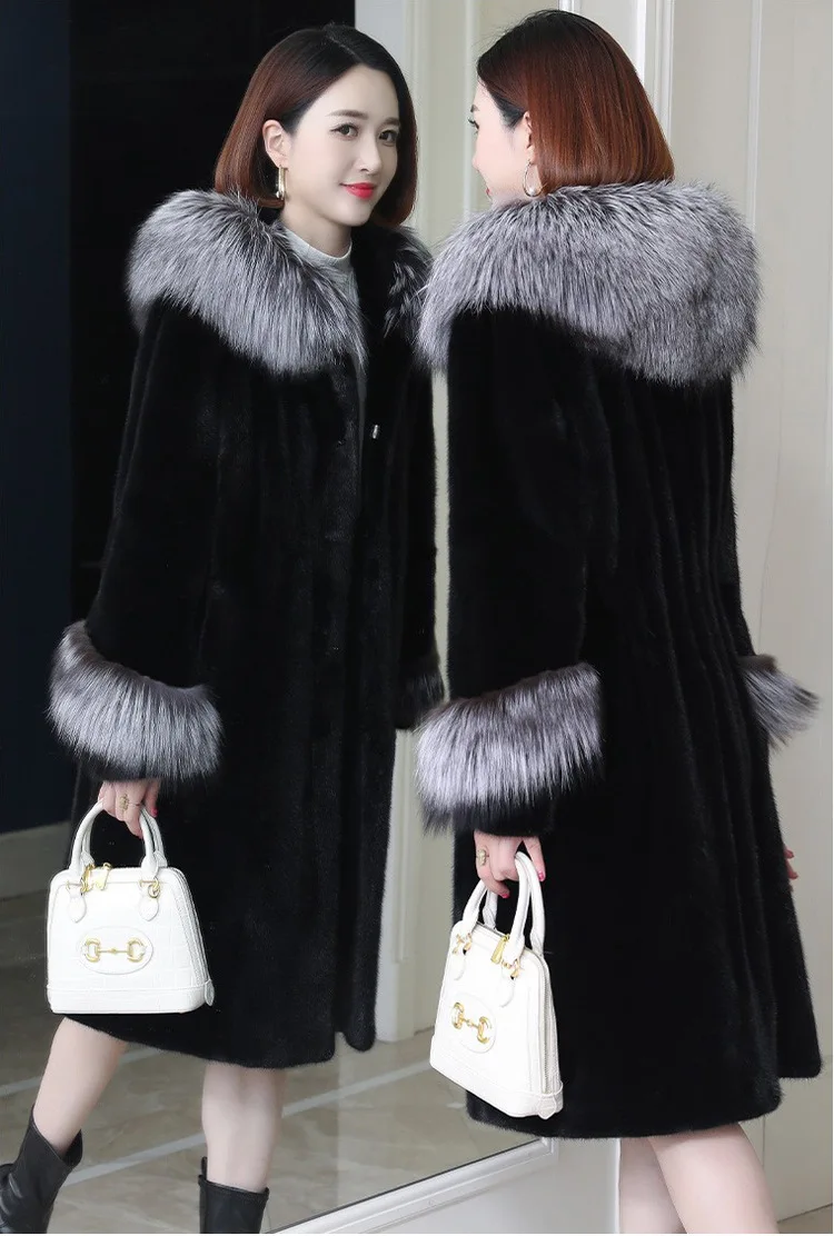 Genuine Luxury Winter Women's Coat Women's Winter Fur Mink Fur Thick Winter High Street Other Slim Real Fur Woman Coat