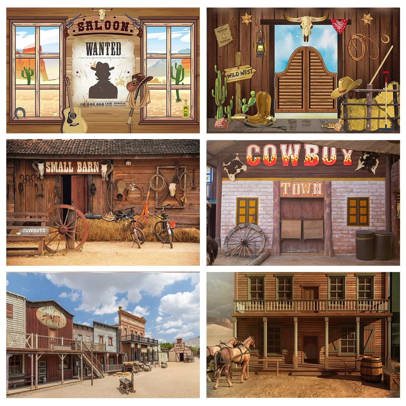 

Western Birthday Party Backdrop Saloon Cowboy Desert Bar Wild Wooden House Stable Farm Barn Photography Background Ghost Town