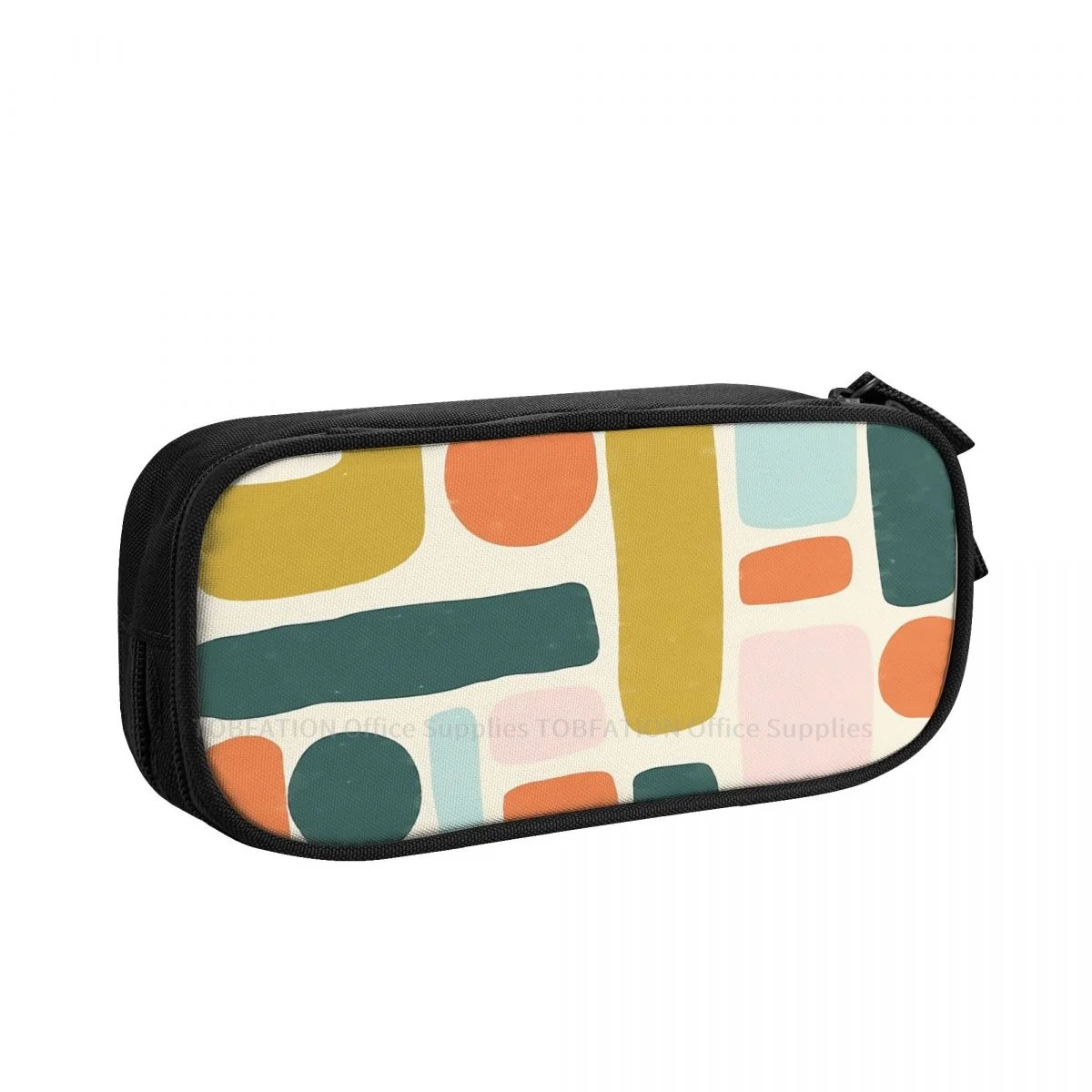 

Abstract Pencase Pencil Bag Girls Boys School Storage Supplies Large Capacity Double Zipper