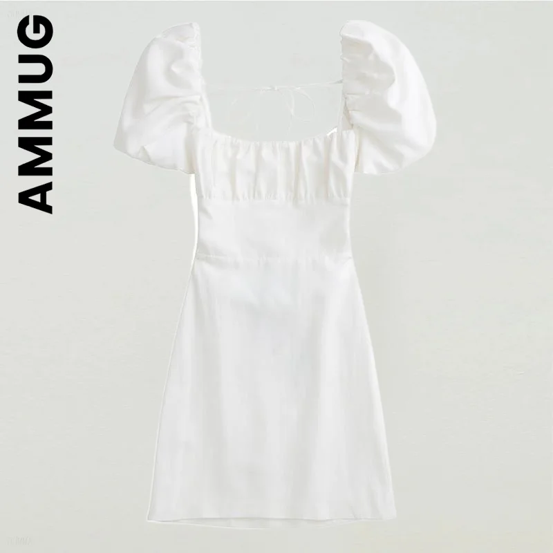 

Женское платье Ammug, новые стильные наряды, модное льняное Смешанное платье, дешевый халат, элегантная мягкая женская одежда, платья