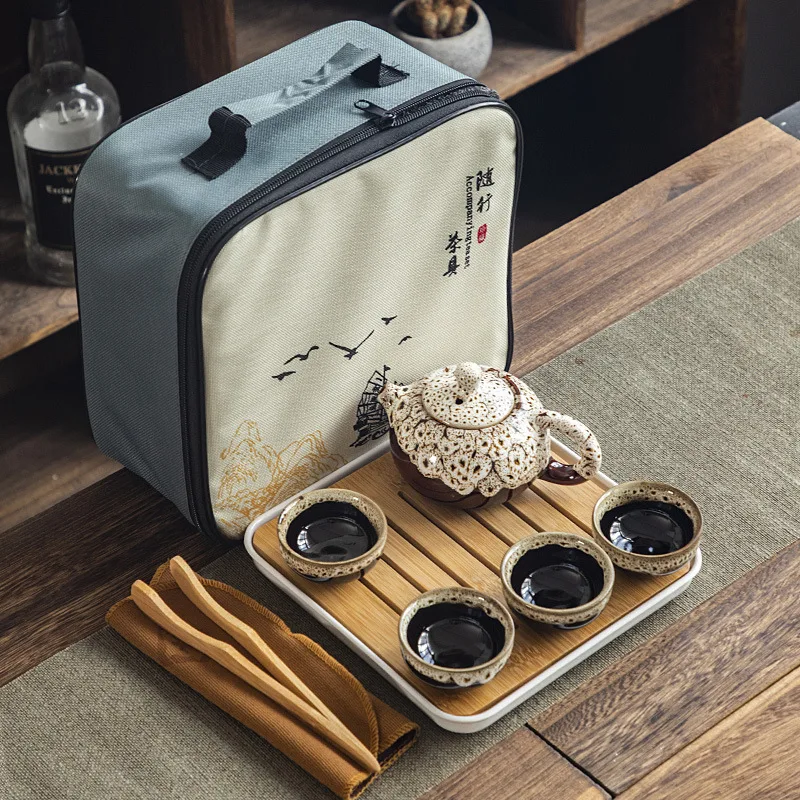 Портативный дорожный чайный сервиз для отдыха на открытом воздухе кемпинга