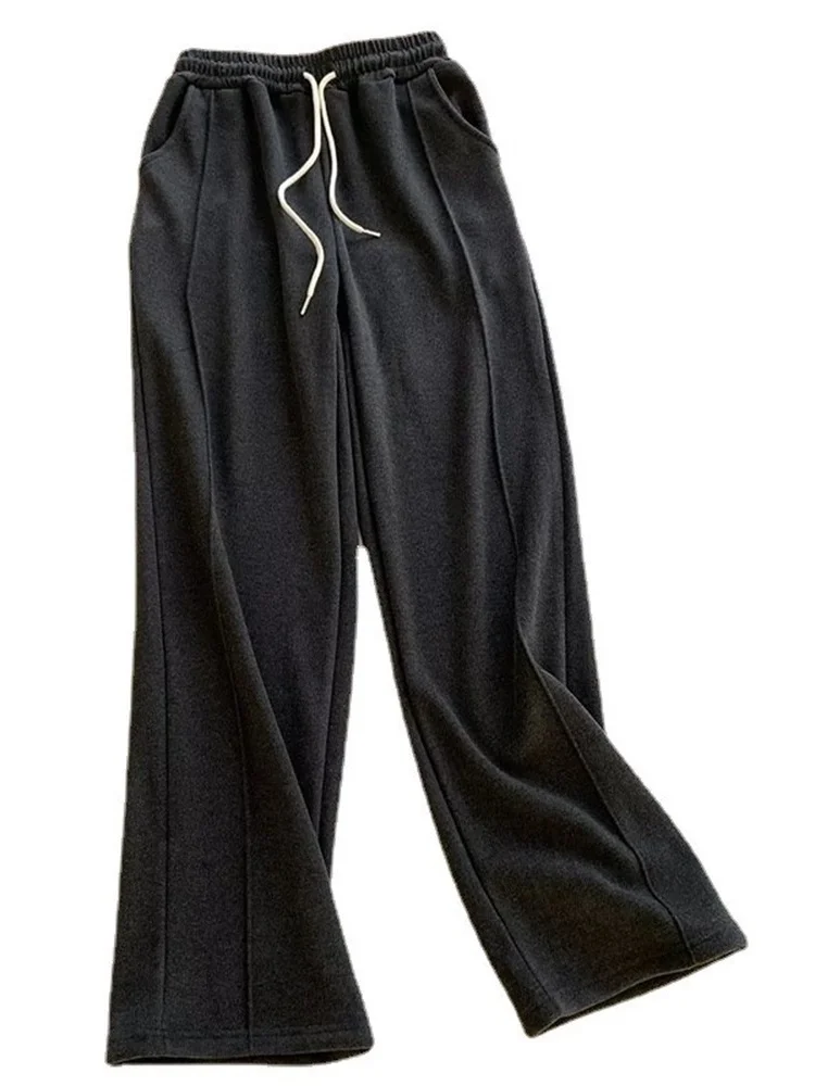 

MESTTRAF 2022 пикантные Дизайнерские теплые повседневные Прямые брюки винтажные зимние брюки с высокой талией и боковыми карманами