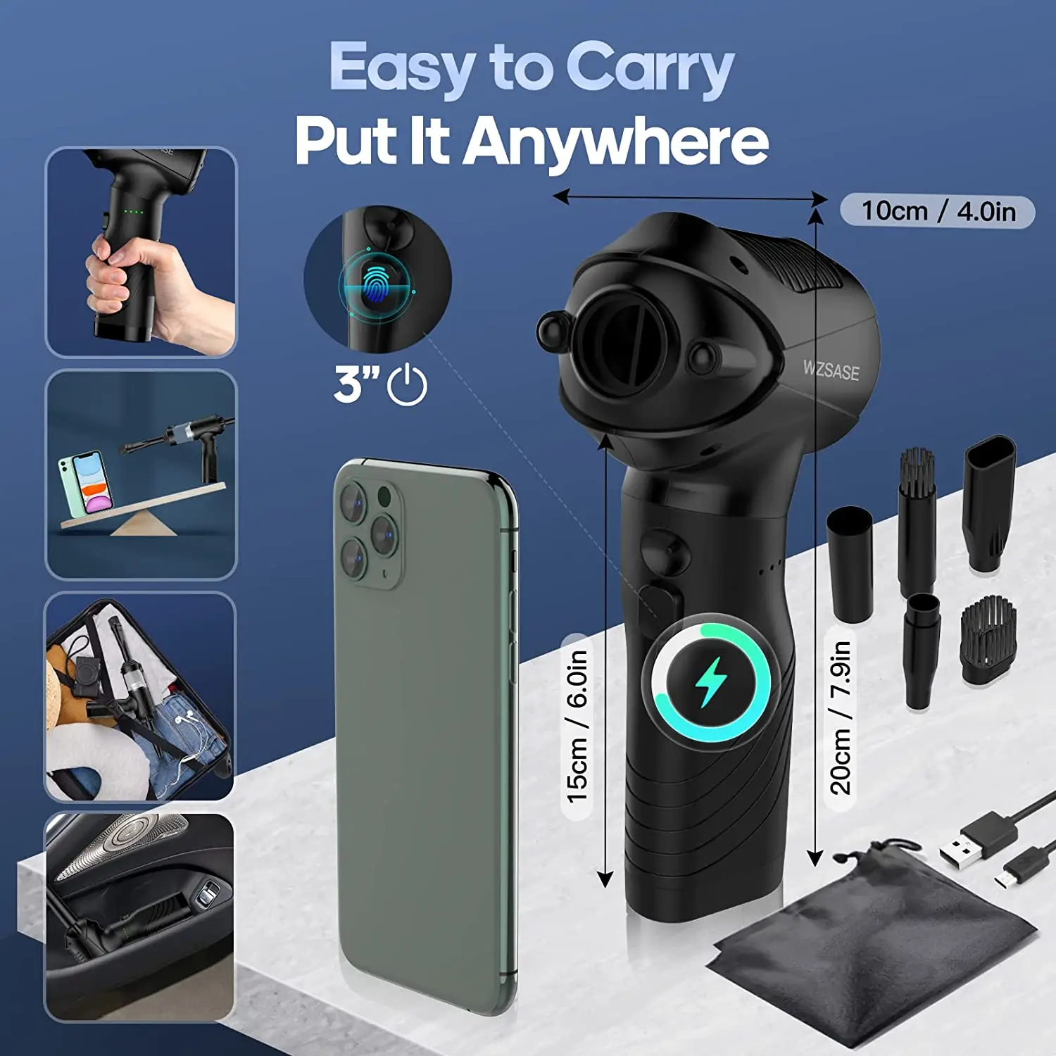 Беспроводная воздуходувка вращающаяся на 360 °