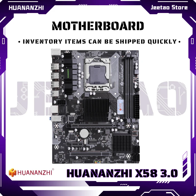 

HUANANZHI X58 LGA 1366 X58 Motherboard Support RECC NON-ECC DDR3 And Xeon Processor USB3.0 AMD RX Series X5575 X5650 X5660 X5670