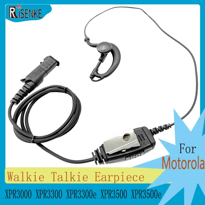 RISENKE Walkie Talkie Earpiece for Motorola Radio XPR3000 XPR3300 XPR3300e XPR3500 XPR3500e Headset Acoustic Tube Headphone