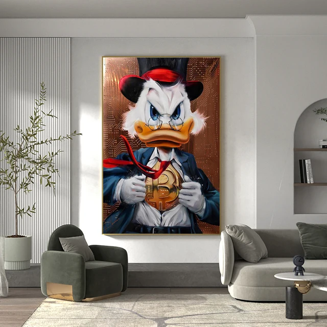 Disney Classic Character Canvas Decorative Painting Donald Duck Cartoon Movie Star Art Poster Modern Home Wall Decoration Mural 1