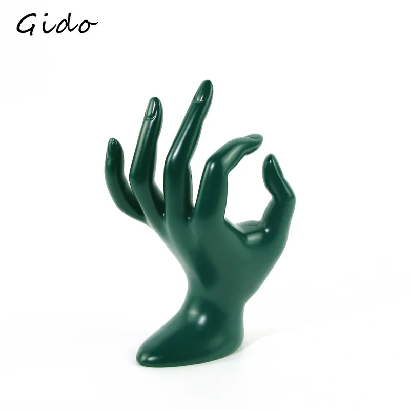 

Ok Shape Hand Green Resin Jewelry Rack Ring Bracelet Display Props Sample Room Cloakroom Ornaments Live Ornaments