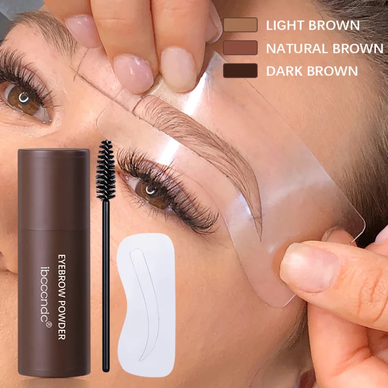 

New Brow Stamp Kit Reusable Head Eyebrow Powder Stencil Kit Makeup Shadow Stick One Step Eyebrow Shaping Long Lasting Stamp Kit