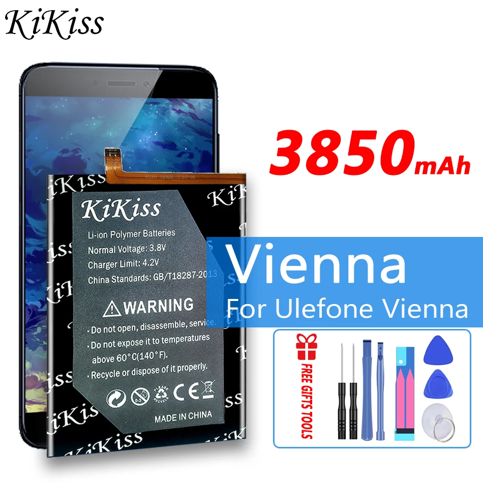 

KiKiss 3850mAh Rechargeable Battery vienna For Ulefone Vienna Smart Phone Bateria