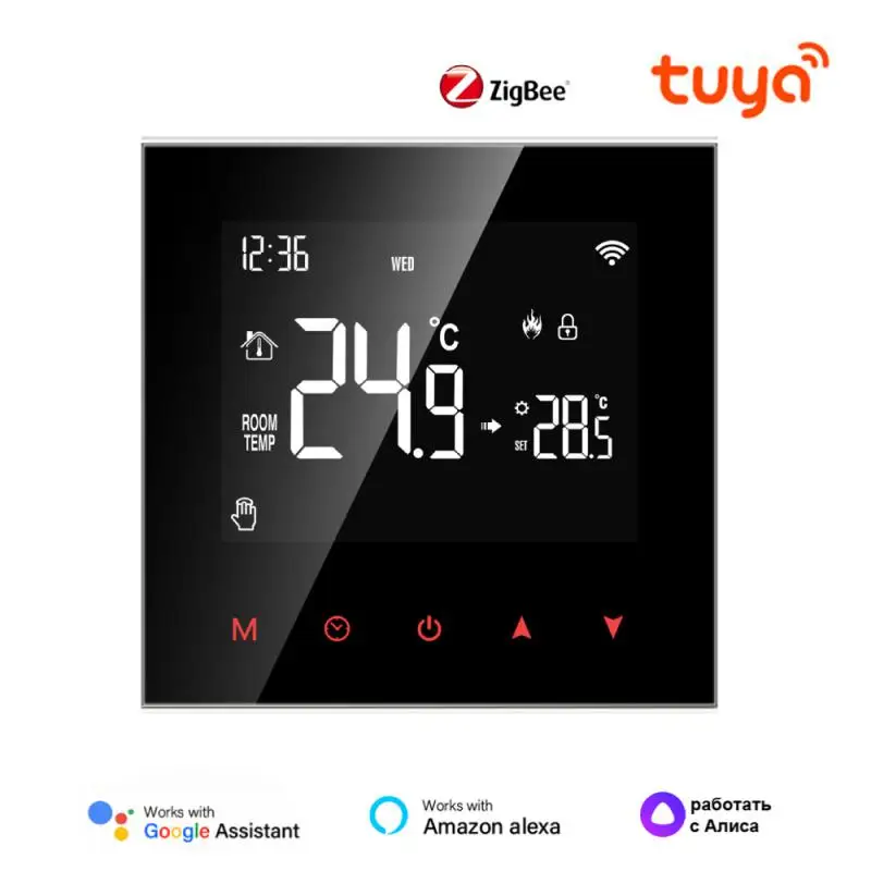 Умный термостат для воды Tuya ZigBee, контроллер температуры с ЖК ...