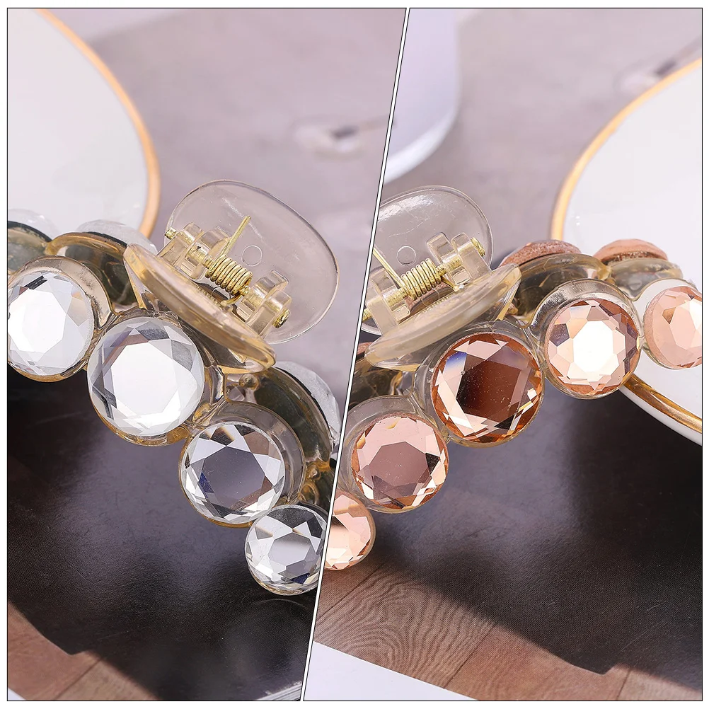 

4 Pcs Grip Crystal Clip Woman Decorations Exquisite Hair Resin Delicate Women Clamp