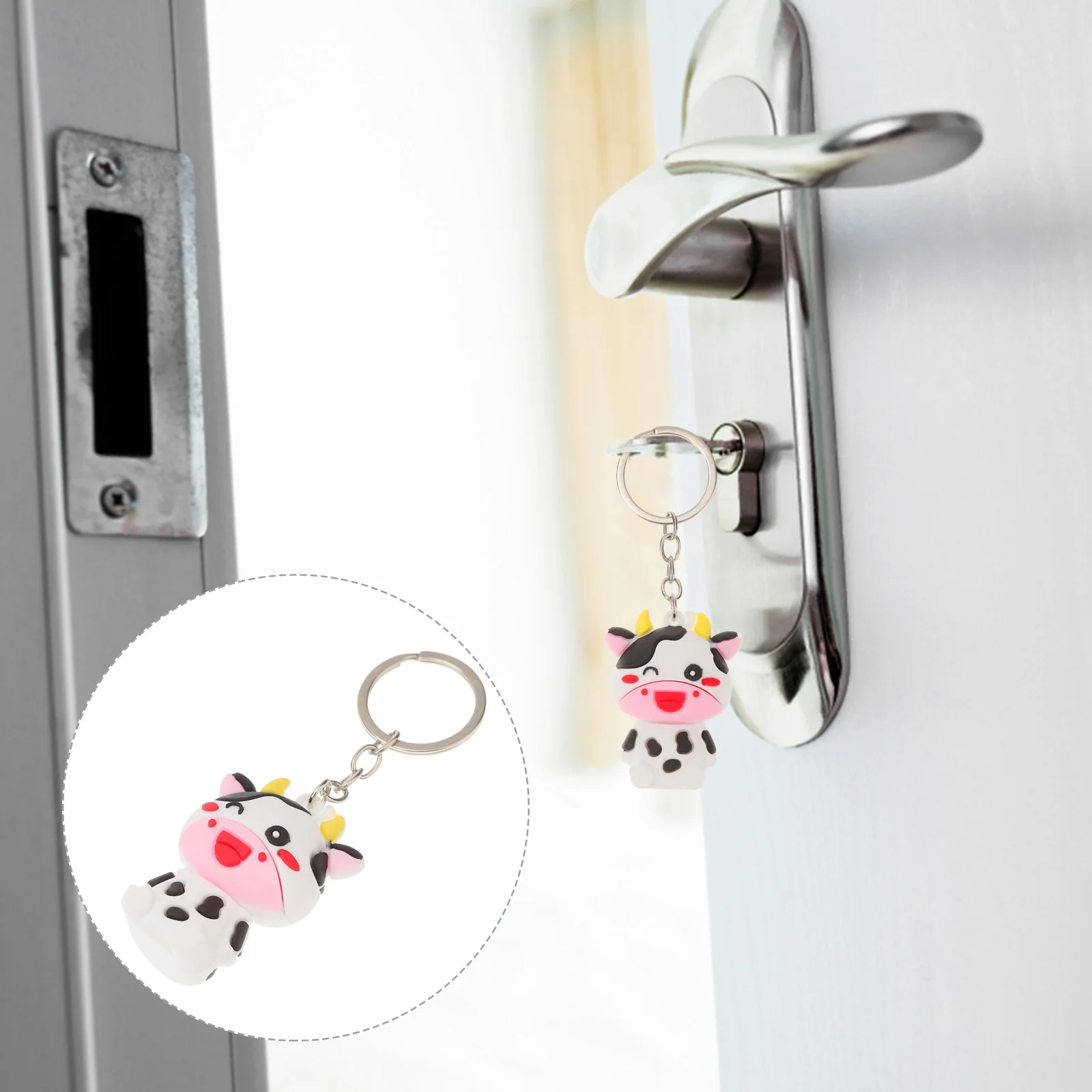

10pcs Cartoon Cow Shape Keychains Adorable Keyrings Key Decor (Assorted Color)