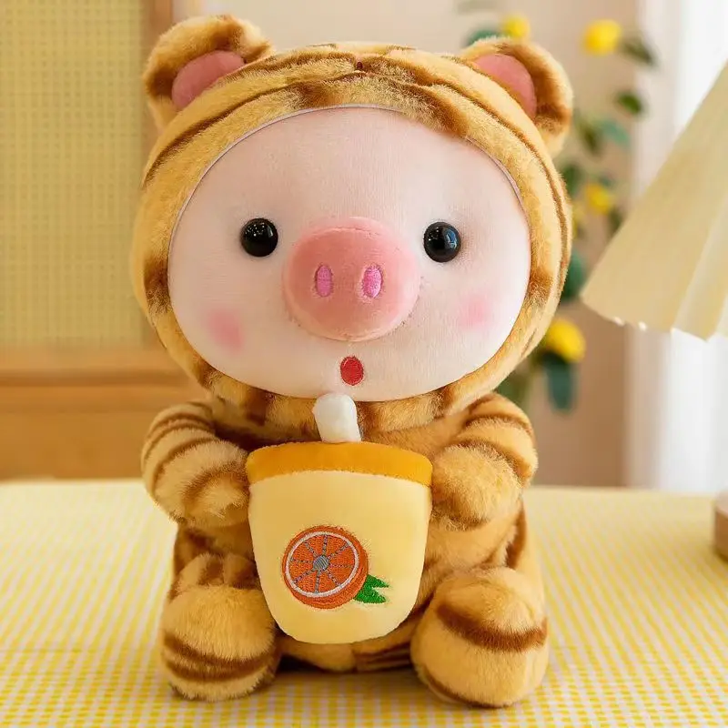 

Milk Tea Piggy Doll Cute Plush Toy Super Soft Pig Toy