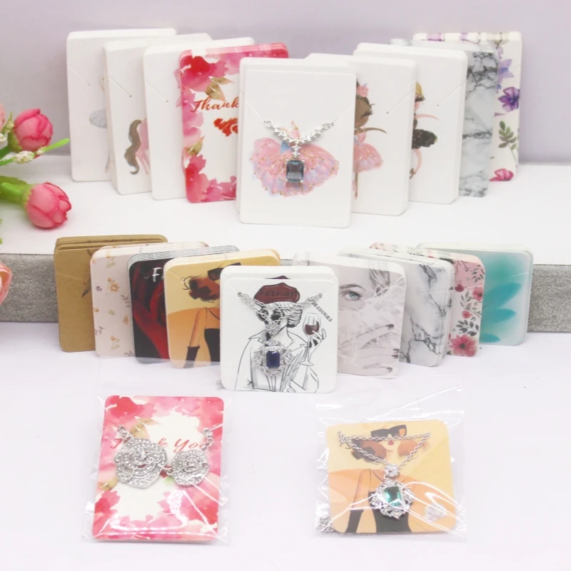 50 шт./партия карточки для ювелирных украшений 5x7 см/5x5 см