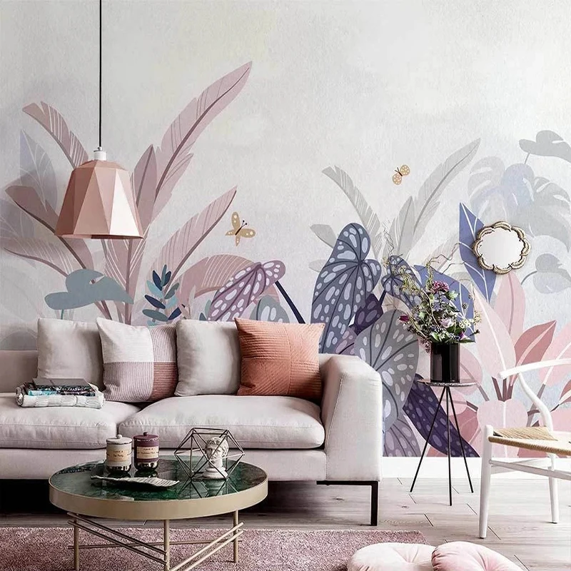 

Custom 3D Mural Wallpaper Nordic Ins Tropical Rainforest Plants Fresco Living Room Bedroom Dining Room Home Decor Art Wallpapers