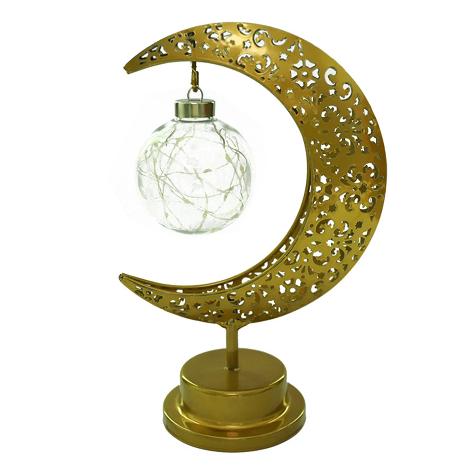 

Eid Mubarak Muslim Decor Lamp Metal Ramadan Kareem Light Table Ornament for Living Room Bedroom Decor