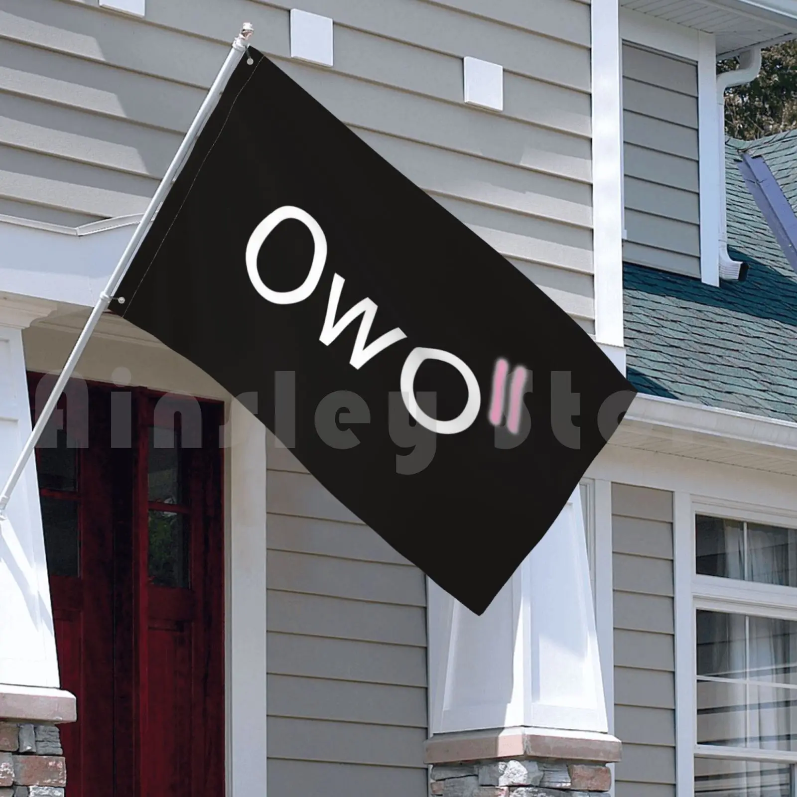 Kawai Owo Emote лицевой рот Черный наружный декор флаг автомобиля карантин новый