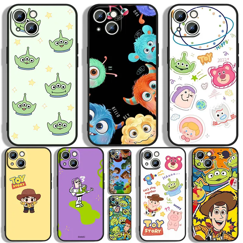 

Disney Fun Toy Story Phone Case For Apple iPhone 11 12 13 14 Max Mini 5 6 7 8 S SE X XR XS Pro Plus Black Funda Cover Soft Back