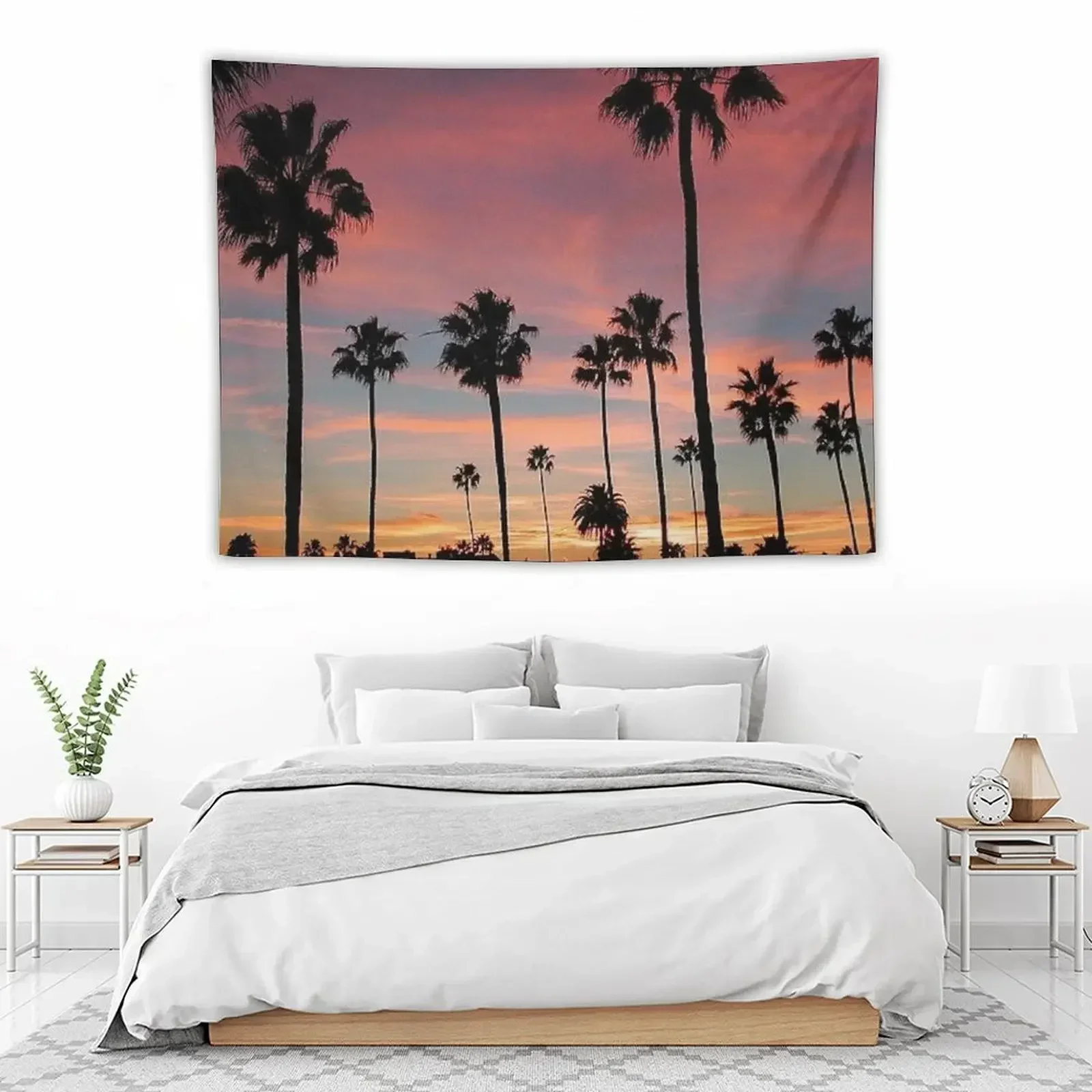 Прохладные пальмы розовые синие и оранжевые лыжи гобелен декор комнаты