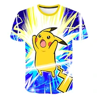 boy and girl 3d pokemon fashion cartoon t shirts hip hop streetwear casual short sleeve boy girl 3dprinted t shirt 3 14 y