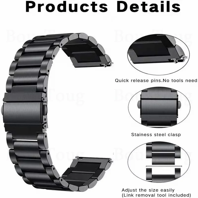 20mm Metal Strap For Samsung Galaxy Watch 4 Classic 46mm Smart Watch For Galaxy Watch 4 44mm Bracelet Genuine Leather Watchbands