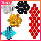 3D Зеркальная Наклейка сделай сам, 12 шт., шестигранное зеркало, домашний декор, съемная наклейка s, Арт, Настенная Декор для комнаты, Зеркальная Наклейка