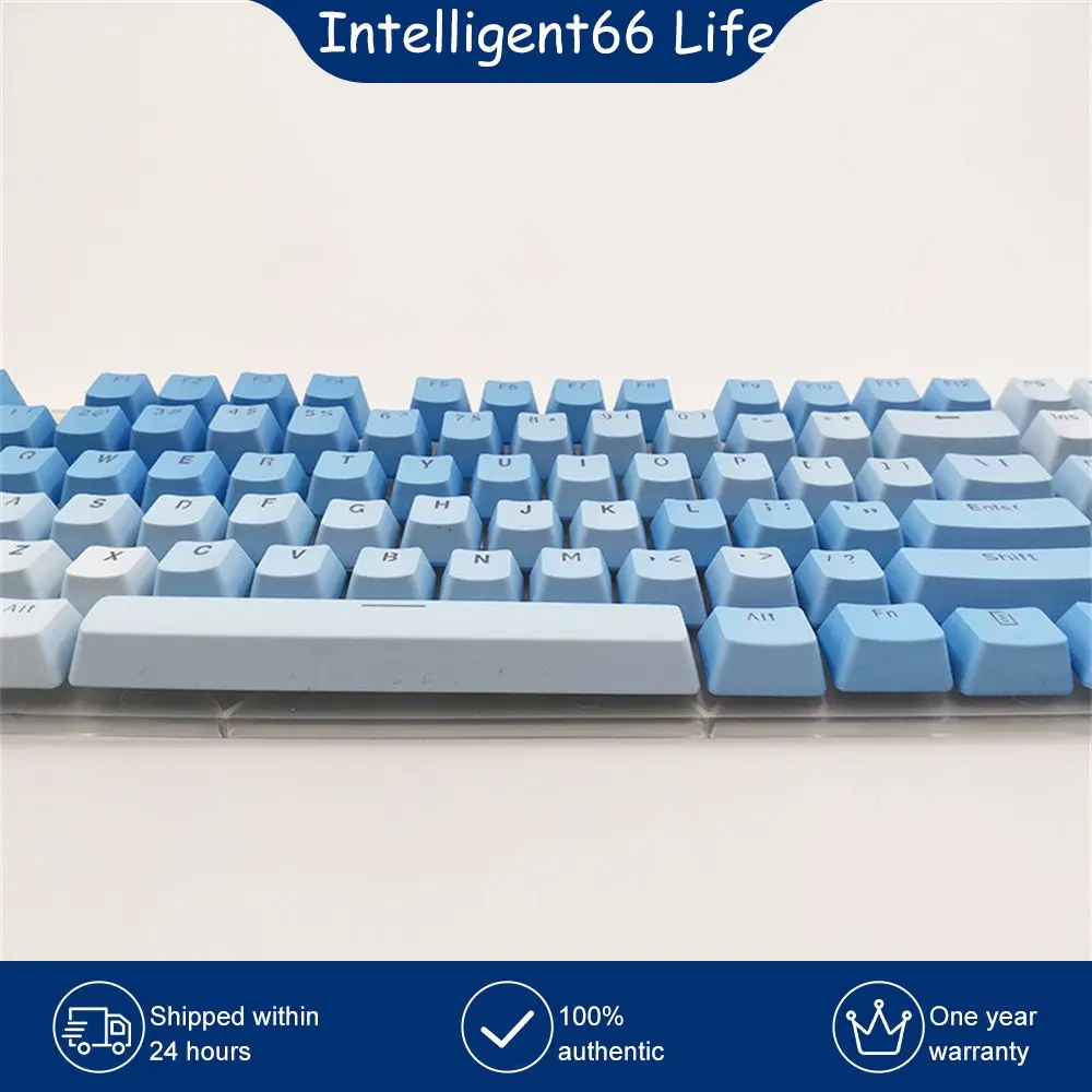 

Transparent Mechanical Keyboard Ergonomics 104 Keys Frost Blue Rainbow Keycap Backlight Gradual Change Keycap For Use Laptops