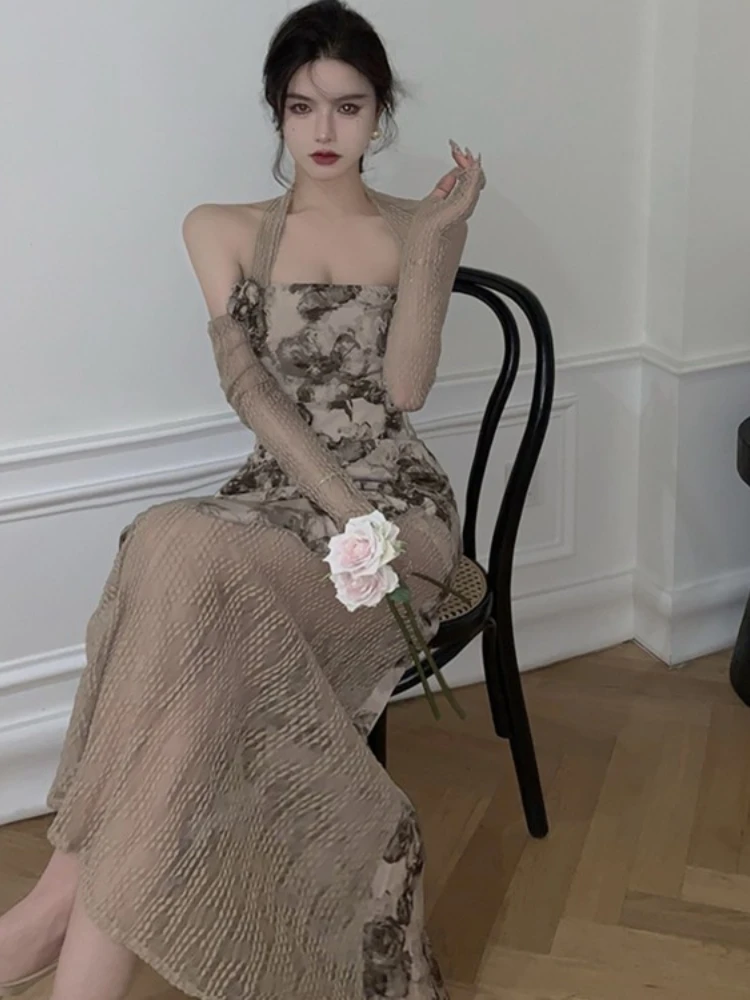 

Женское платье в стиле ретро, элегантное приталенное платье во французском стиле, новый дизайн 2022, летний тренд