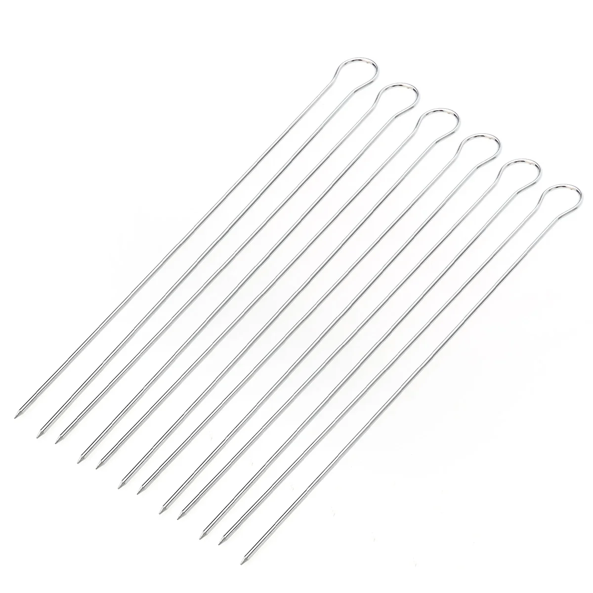 

6pcs Stainless Steel Skewer Set Reusable Kebob Skewers Grilling Sticks Barbecue Roast