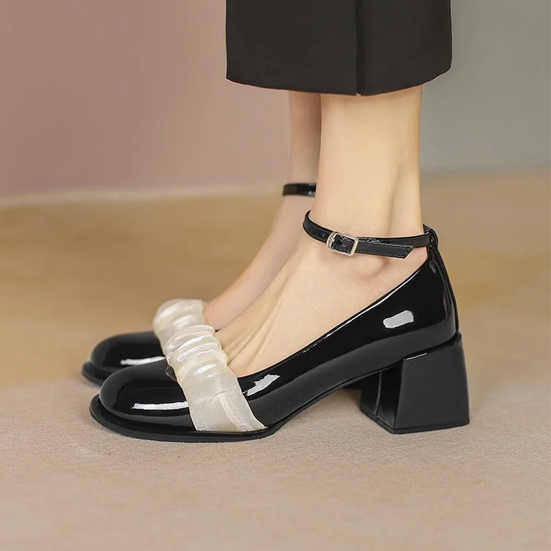 

Туфли женские на платформе, квадратный носок, Классическая обувь, для отдыха на открытом воздухе, свадебные туфли, модель 2022